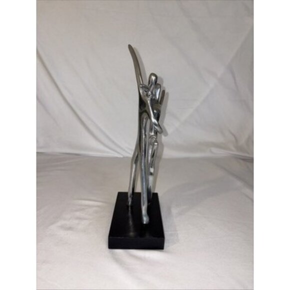 Nelson Pine Industries Modern Dancing Couple Medal & Wood Base Abstract 2013 - Picture 4 of 6